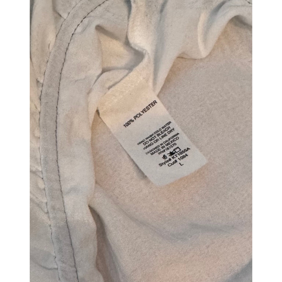 Women's Kori America White & Blue Ruffle Blouse L Super Sweet - Picture 7 of 8